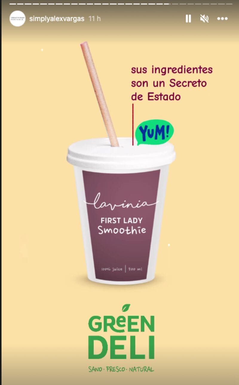 Un smoothie llamado, first lady, con los sabores preferidos de Lavinia Valbonesi.