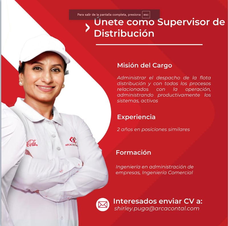 Vacante en Arca Continental