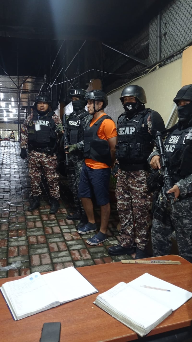 Germán Cáceres en la cárcel 4 de Quito