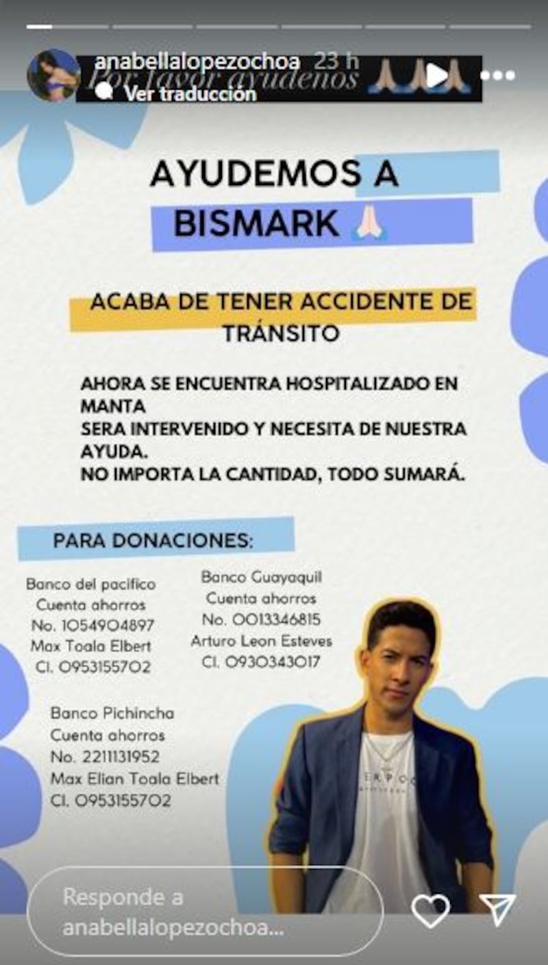 solicitan ayuda económica para Bismark