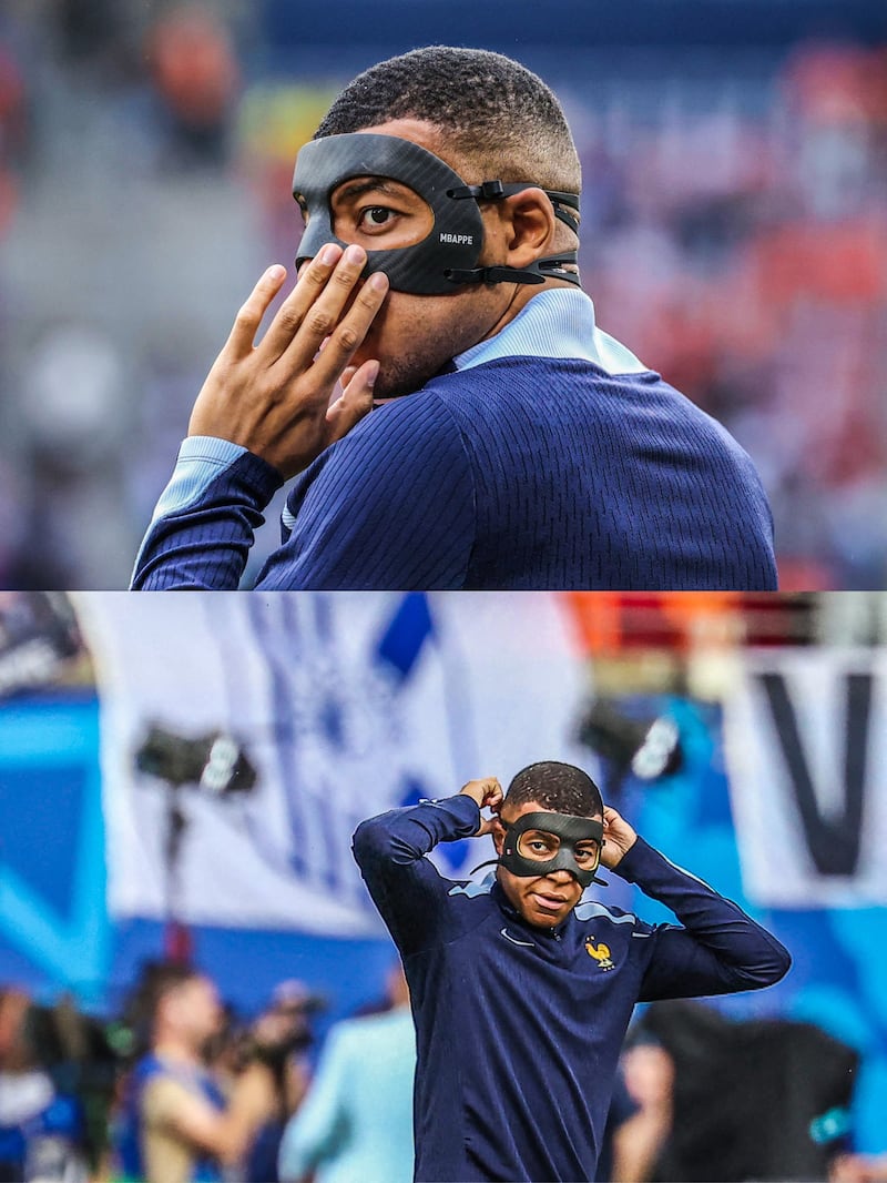 Kylian Mbappé usó máscara de protección