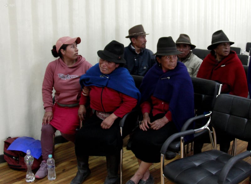 Guano, Ecuador. 11 de octubre de 2024. En el Salón de la ciudad del Municipio del Cantón Guano, se lleva a cabo el funeral de Baltazar Uscha.