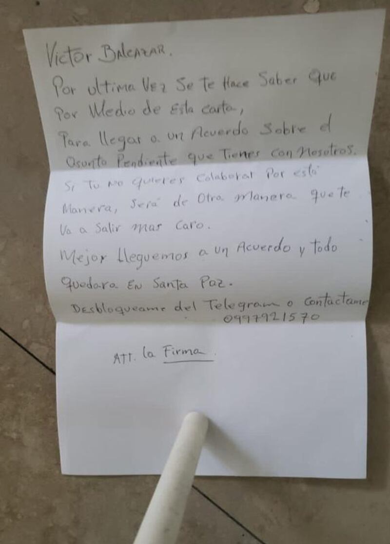 Carta de extorsionadores