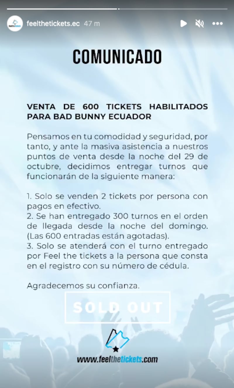 Comunicado Bad Bunny