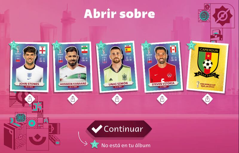 Álbum Panini Qatar 2022 virtual