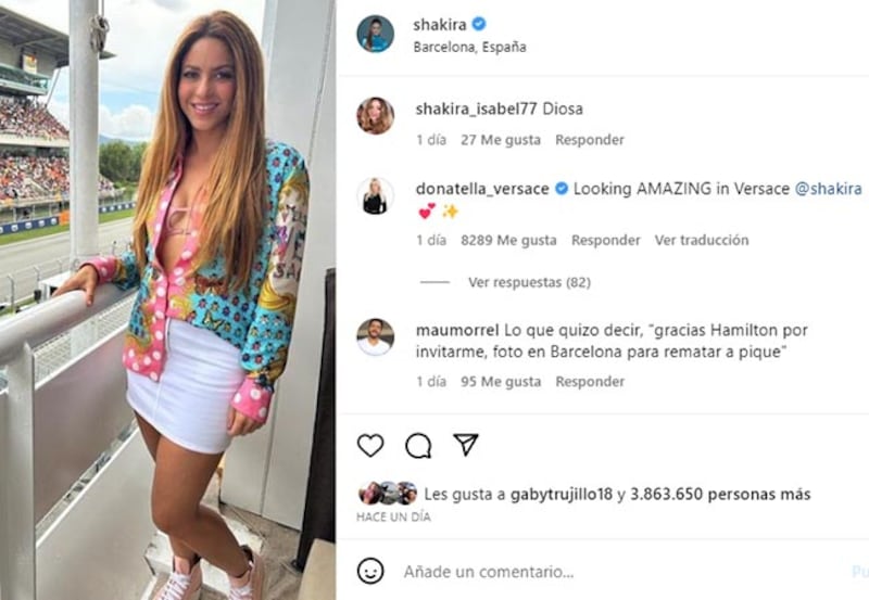 Shakira regalo Hamilton