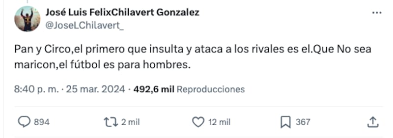 Mensaje de José Luis Chilavert