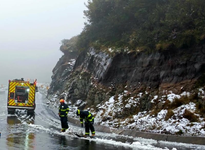 Caída de nieve en Papallacta