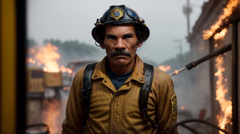 Don Ramón como bombero