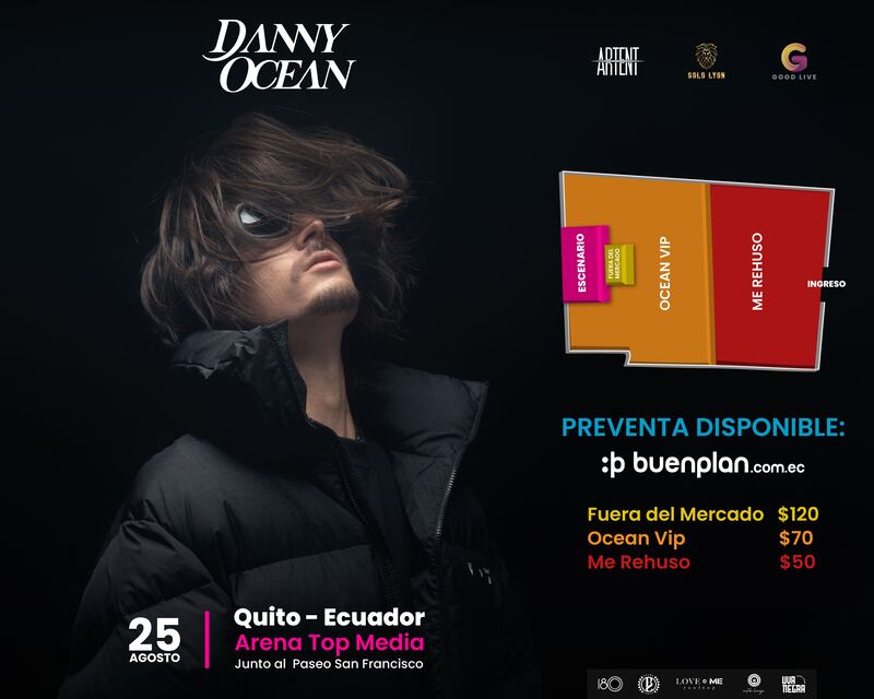 Localidades para el concierto de Danny Ocean en Quito