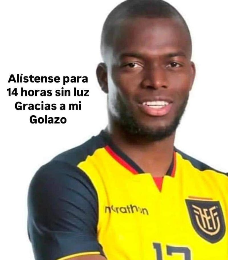 Meme de Enner Valencia y el triunfo de Ecuador ante Colombia