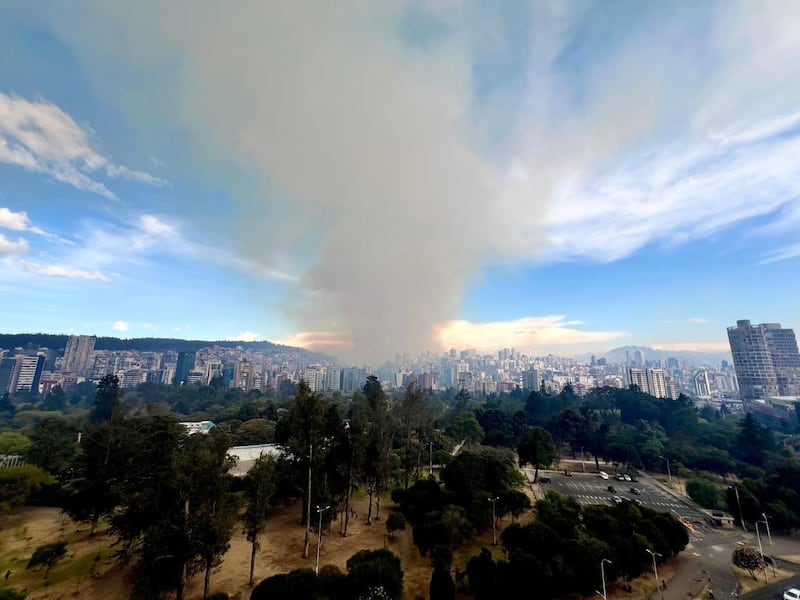 FOTOS DE METRO ECUADOR DEL INCENDIO FORESTAL DE GUÁPULO