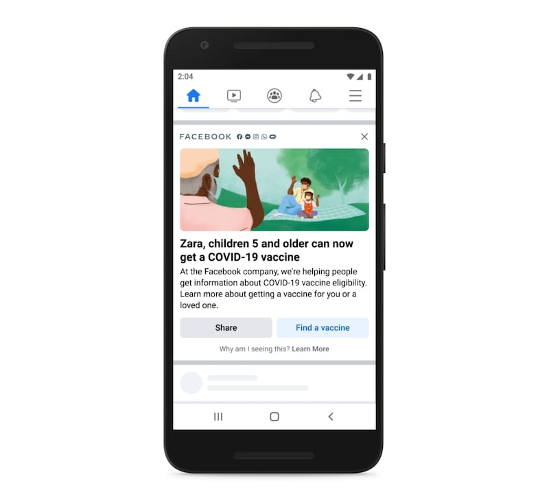 Facebook - Meta trabaja en pro de la vacunación contra el coronavirus