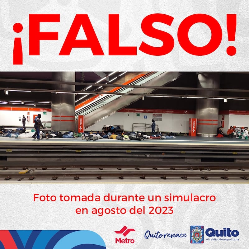 Foto falsa de ataque en el Metro de Quito