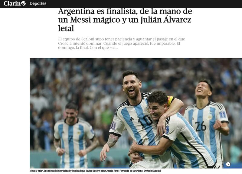 La magia de Messi y un Julián Álvarez letal dieron a la albiceleste un cupo a la final del Mundial