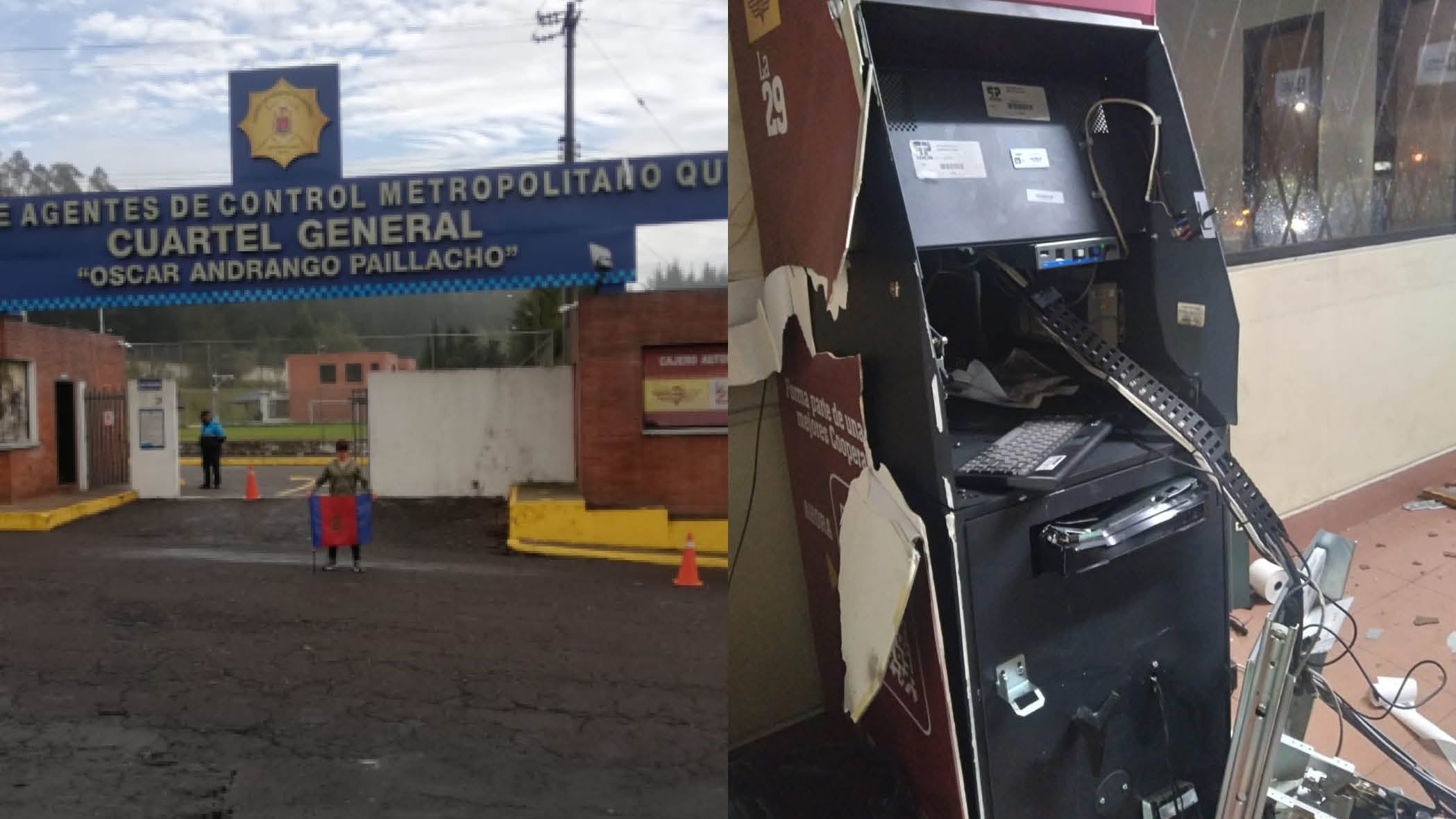 Delincuentes atacaron cuartel de agentes de control en Puengasí y explotaron un cajero automático.