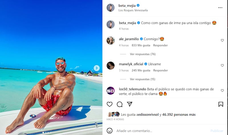 Captura de Instagram de post de Beta Mejía