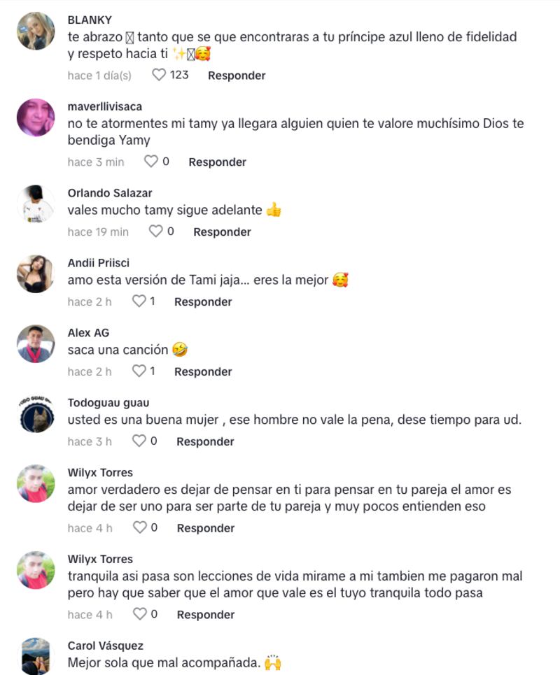 Reacciones de apoyo a Tamara Rivera