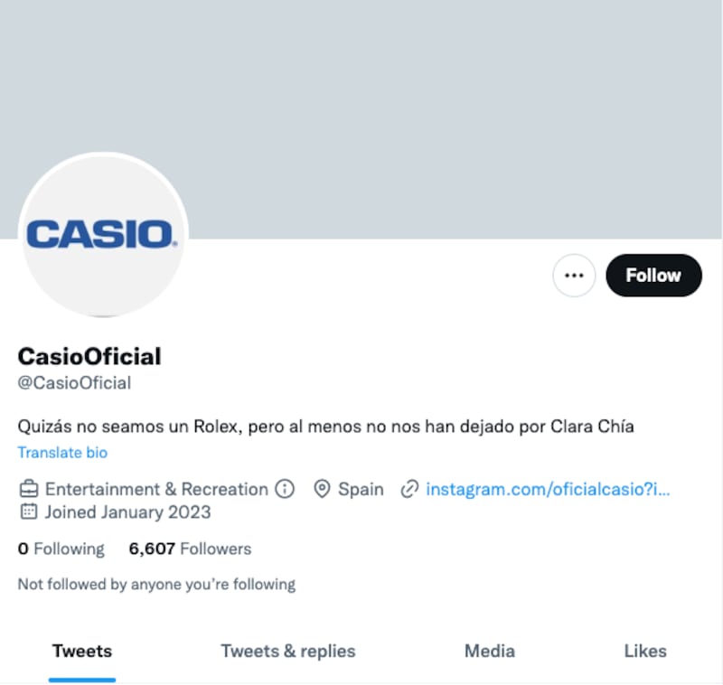 Casio no respondió a Shakira