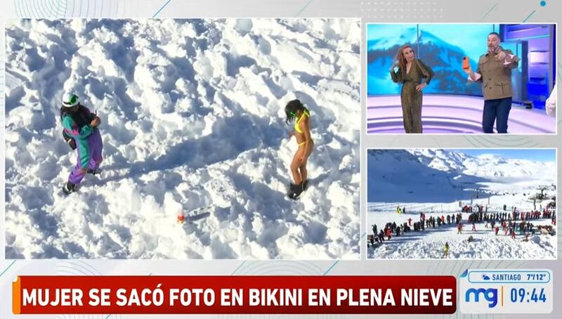 La joven brasileña se hizo las fotos en bikini en la nieve para publicarlas en sus redes sociales.