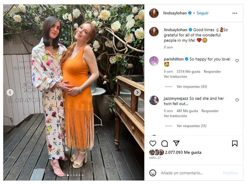 Lindsay Lohan está a punto de dar a luz a su primer bebé con Bader Shammas