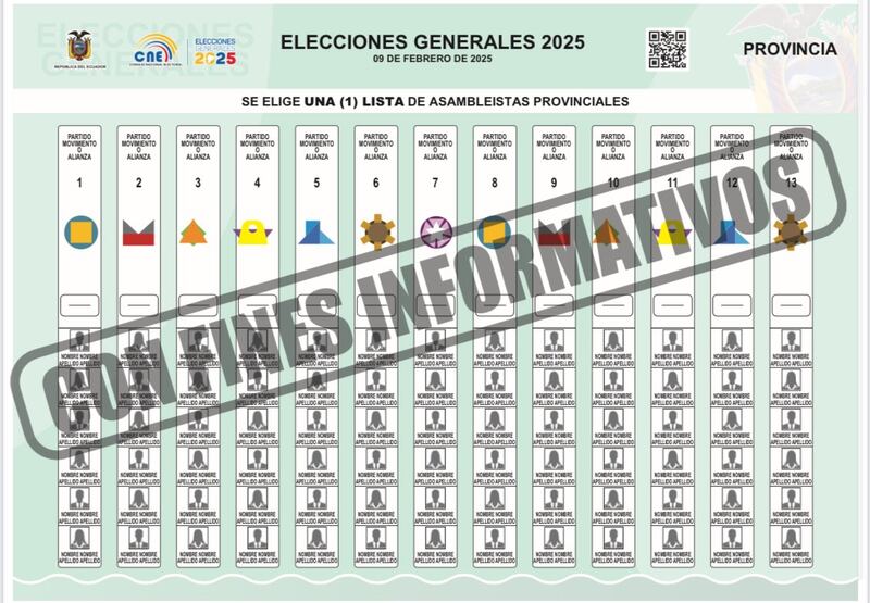 Papeletas para los comicios presidenciales y legislativos