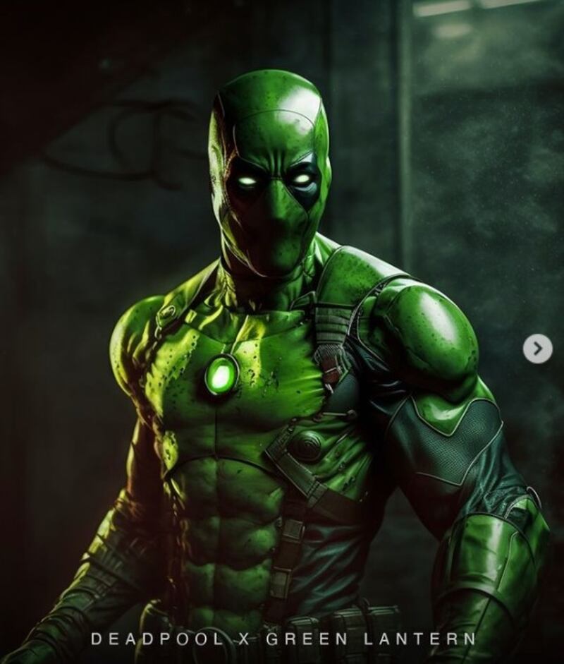 Deadpool y Linterna Verde según Inteligencia Artificial