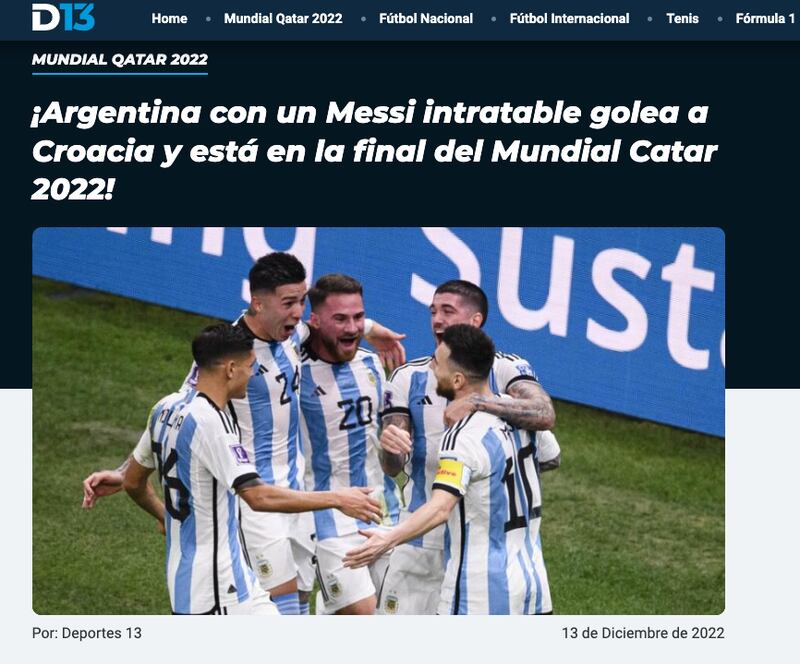 Lionel Messi se lució ante Croacia y aseguró el pase a la final