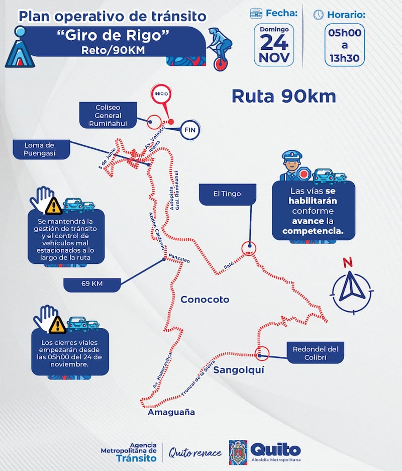 Vías cerradas por carrera ciclística este 22 de noviembre