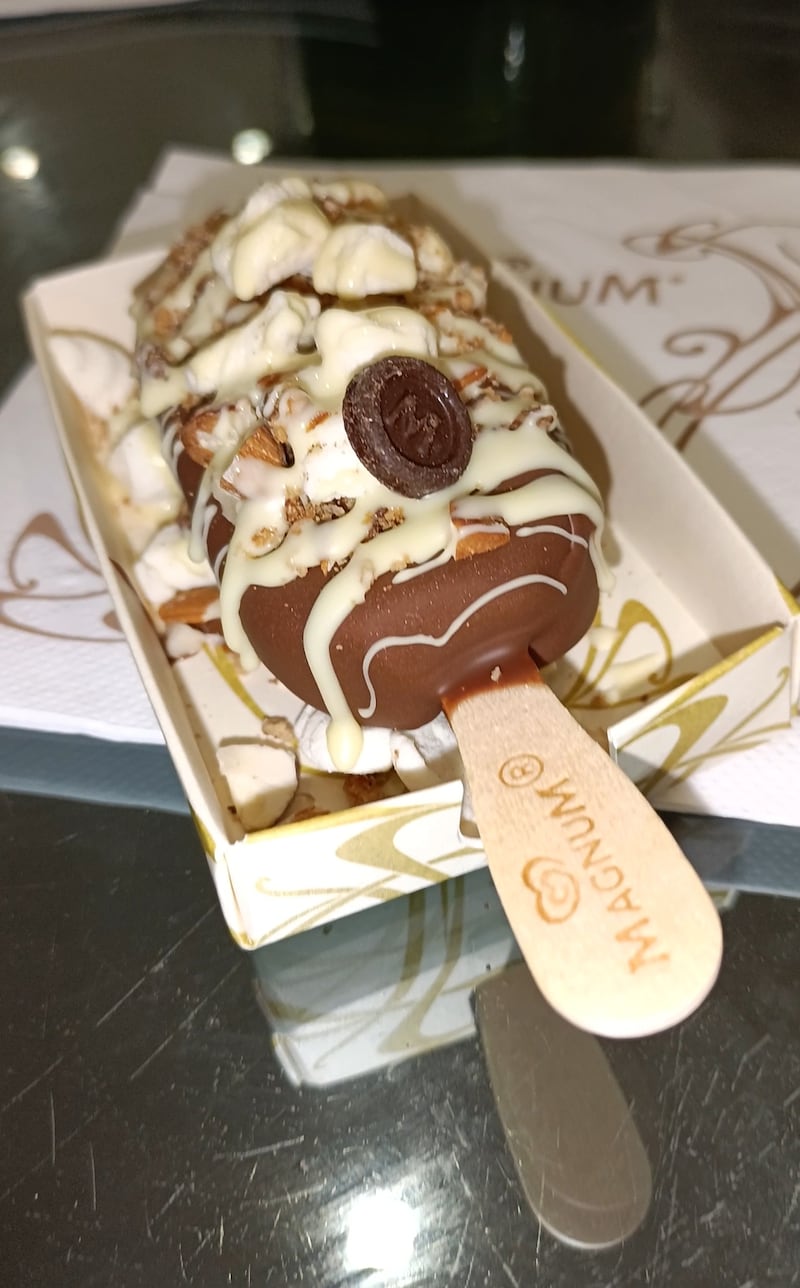 El helado Magnum lleno de delicioso sabores.