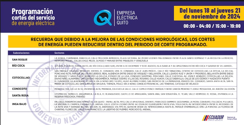 Los barrios de Quito no podrán ver el partido Colombia- Ecuador por cortes de luz