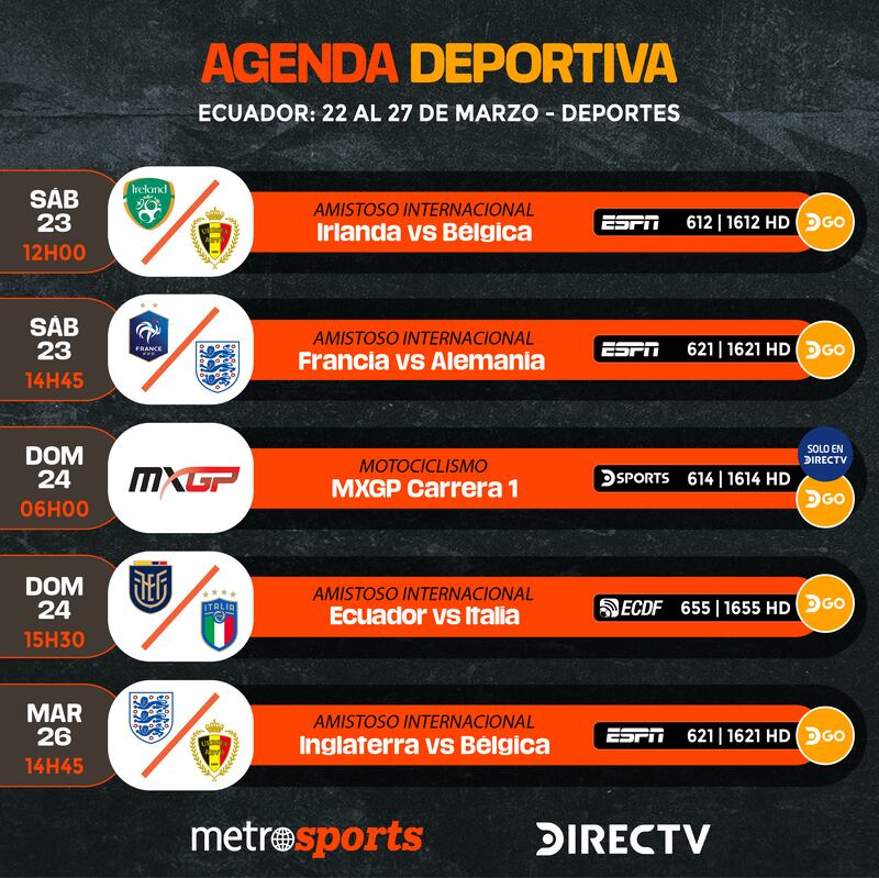 Agenda Directv Marzo 2024