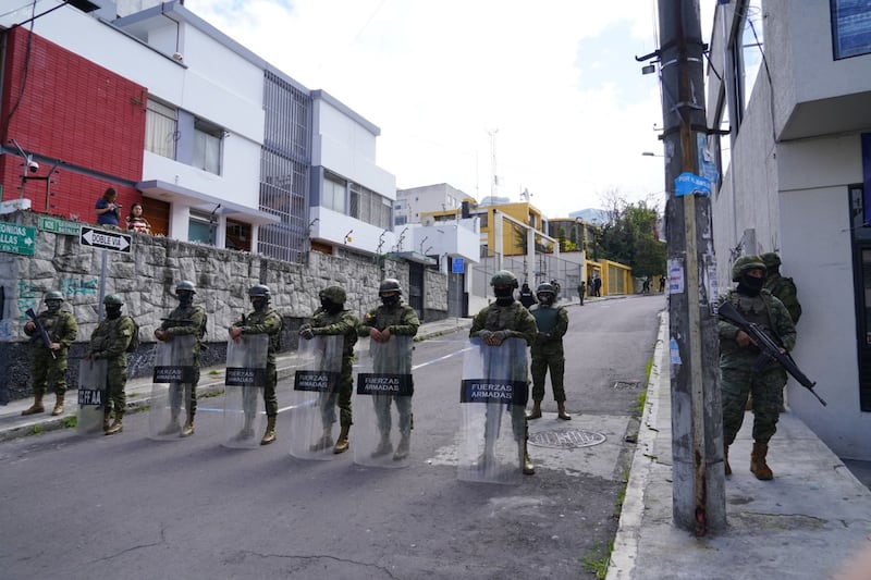 Contingente policial del presidente Daniel Noboa