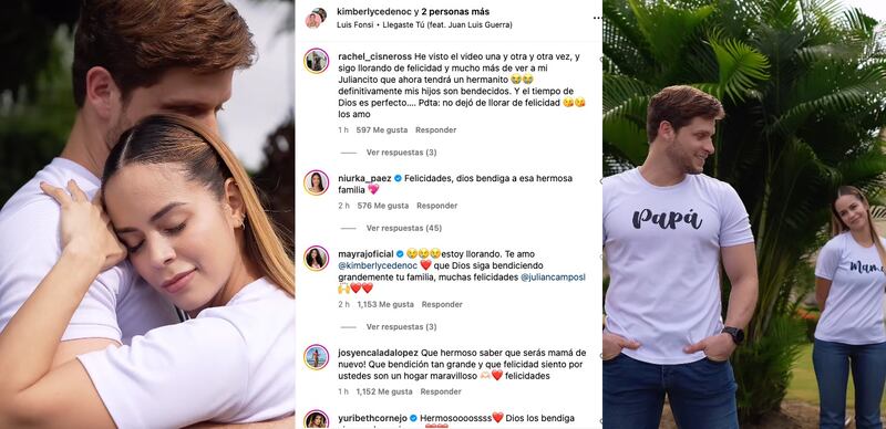 Kimberly Cedeño y Julián Campos comparten con emoción la espera de su segundo hijo