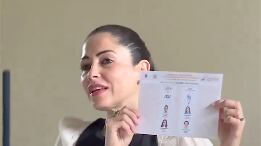 Luisa González votó rodeada de un amplio resguardo militar