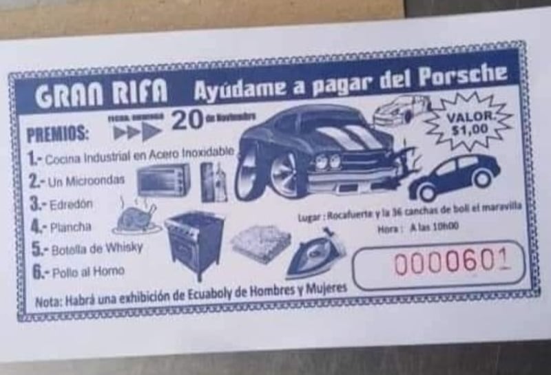 Rifa solidaria para pagar un Porsche