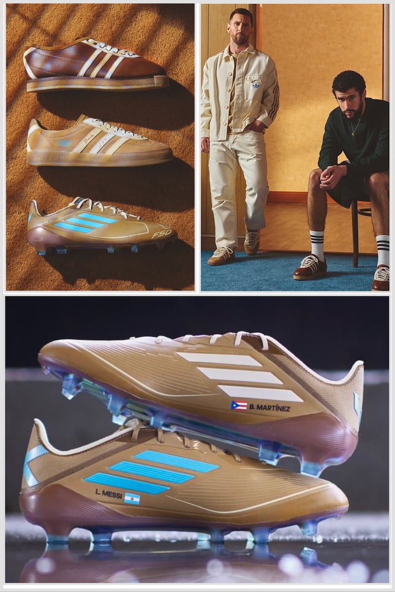 Bad Bunny y Lionel Messi colaboran para Adidas.