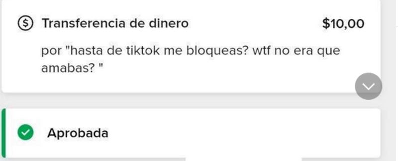 Su exnovio la bloqueó de todas las redes y decidió enviarle dinero para rogarle que le respondiera los mensajes