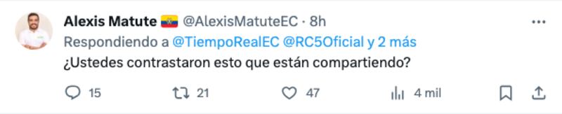 Respuesta de Alexis Matute