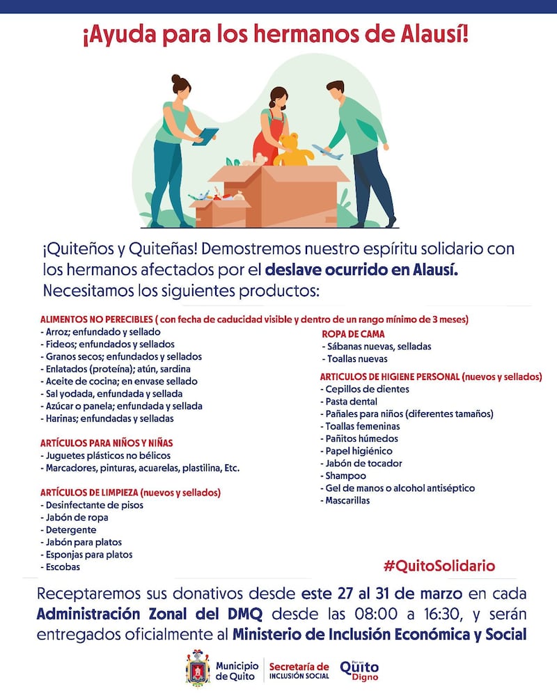 Donaciones para Alausí