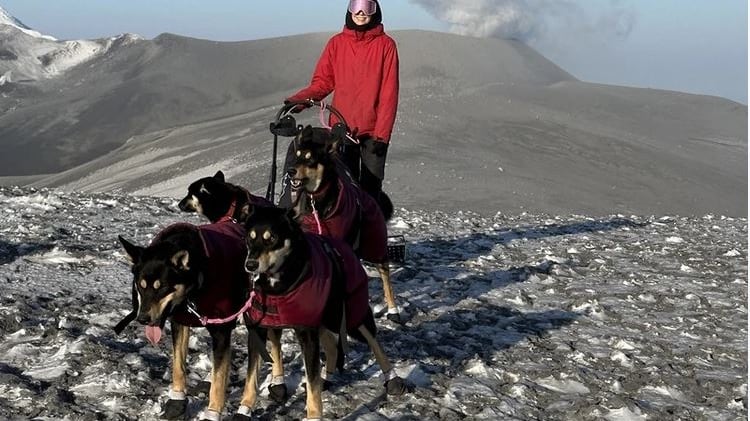 Alisa Vóronova y sus perros (Foto: Medios locales)