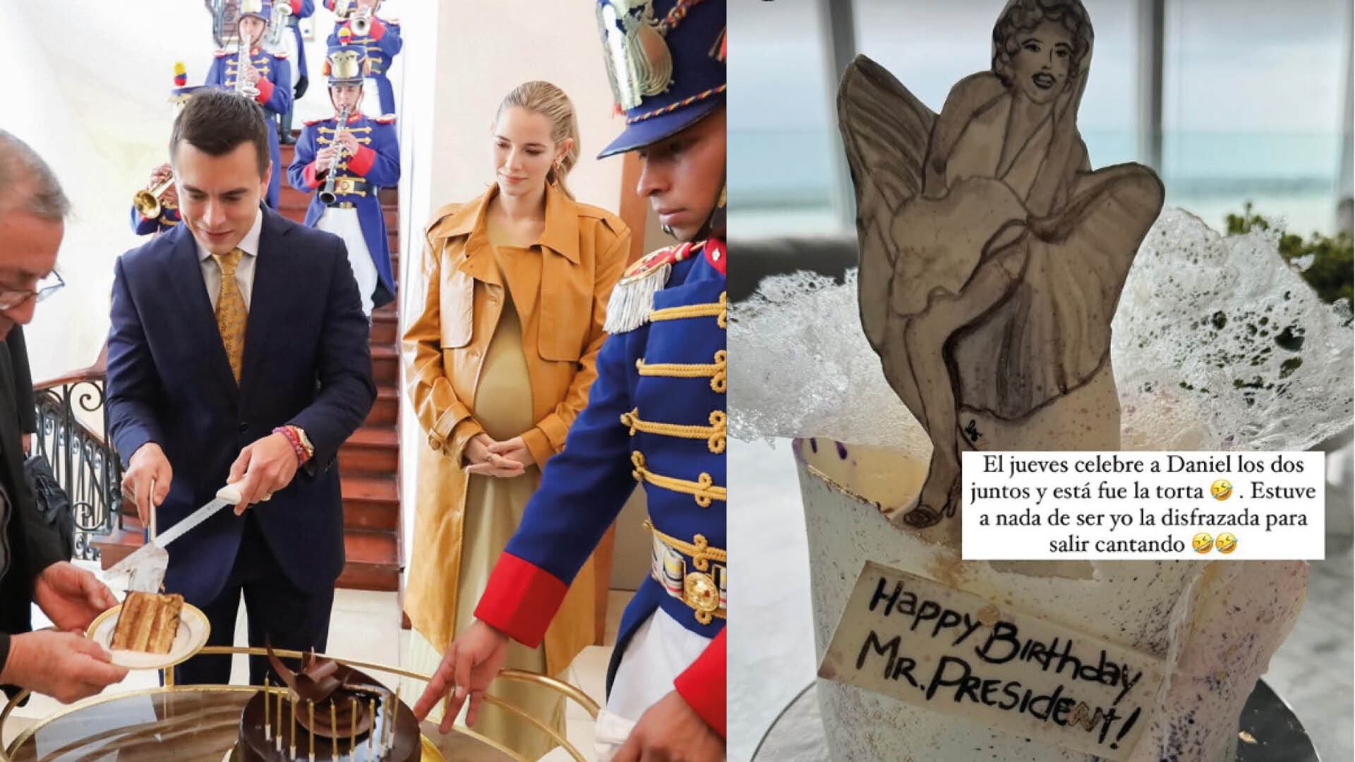 Lavinia Valbonesi festejó el cumpleaños del presidente Noboa al estilo de Marilyn Monroe