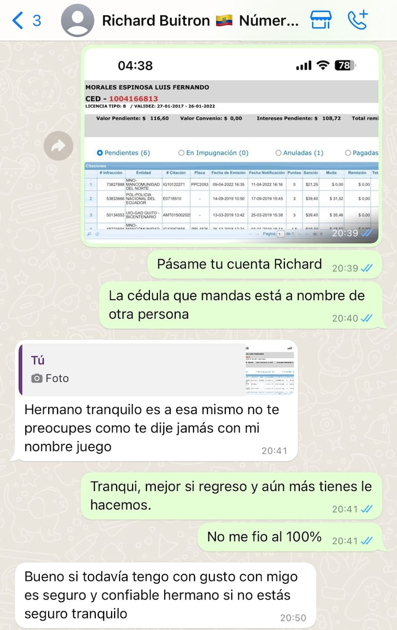 Estafa Richar Buitrón