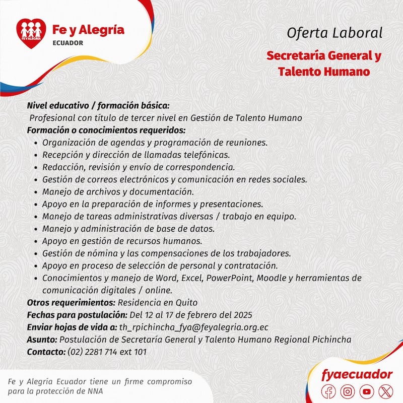 Convocatoria de empleo