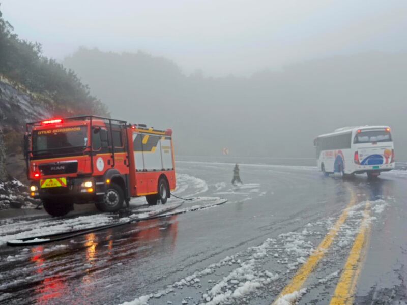 Caída de nieve en Papallacta