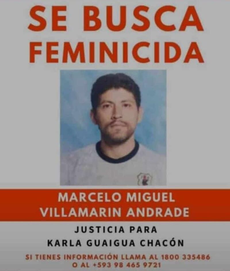 Marcelo Andrade, presunto femicida de Karla Guaigua.