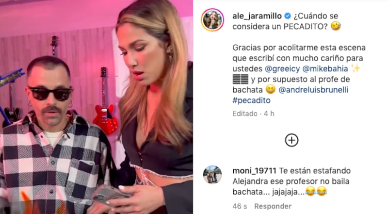 Alejandra Jaramillo junto a Greeicy y Mike Bahía "Pecadito"