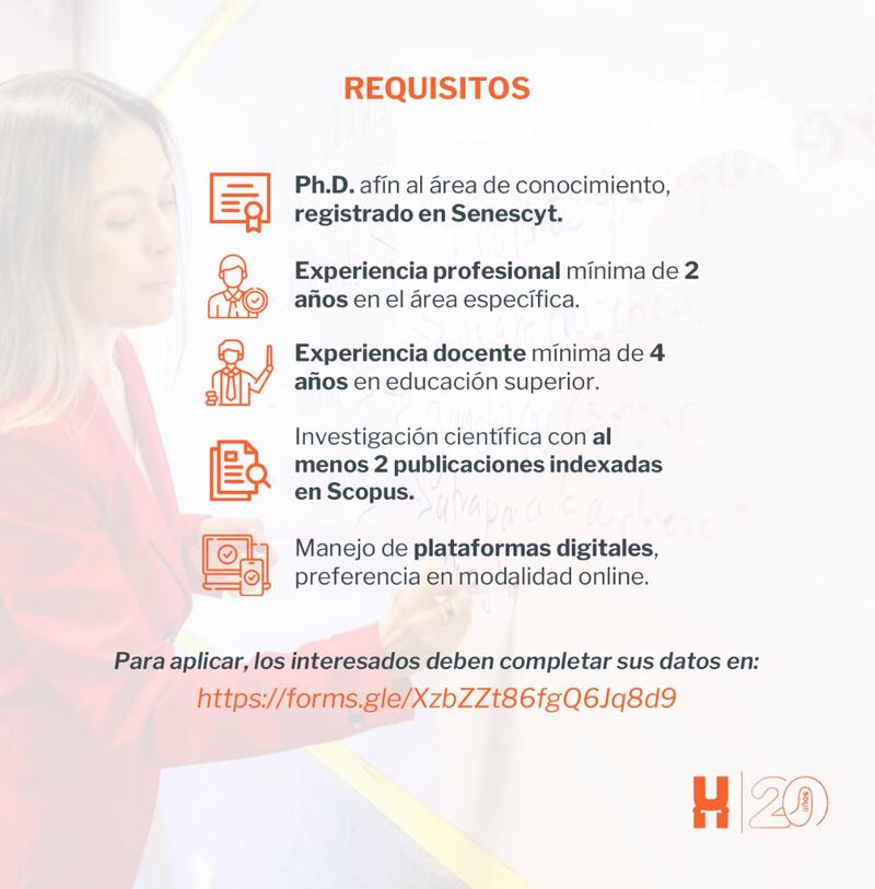 Vacante en la Universidad Hemisferios