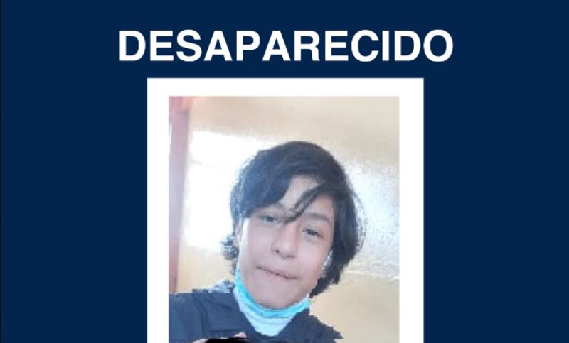 Reportan la desaparición del adolescente Dussan Carrillo en el sur de Quito.