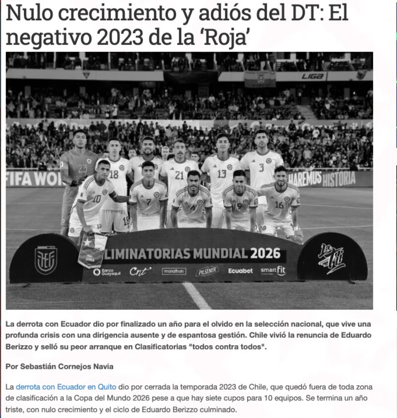 Titular de Chile: Prensa Fútbol